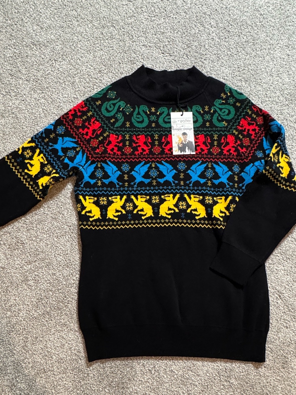 Harry Potter X Unique Vintage Hogwarts Houses Sweater Women's Size M/L Medium M